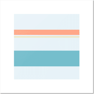 A matchless federation of Bright Gray, Dark Sky Blue, Peachy Pink and Light Tan stripes. Posters and Art